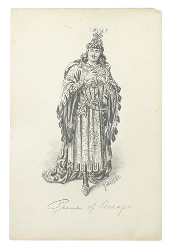 COSTUME / FASHION. Bööcke, R[obert] L. Group of 30 pencil and wash studies for William Shakespeares The Merchant of Venice.